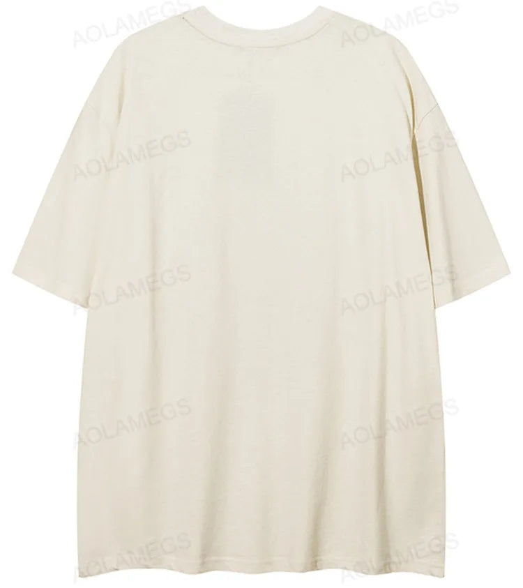 Trapwear Crying angel – Men Short Sleeve T Shirts Embroidery Star Patchwork Tees Str