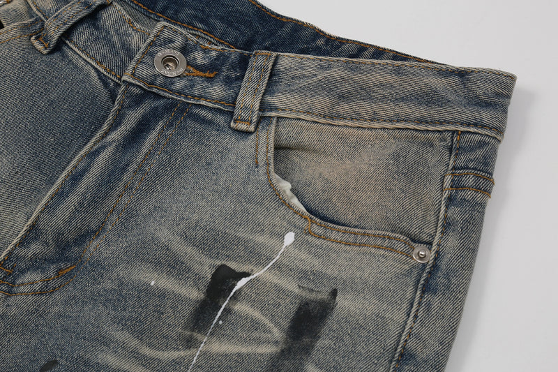 bottom zipper destroyed jeans skinny jeans ripped slim men biker jeans fashion graffiti printed streetwear hip hop pants joggers unique joggers style 660