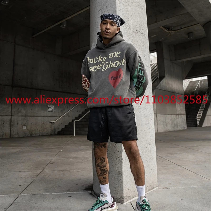 New American Heavy Duty Vintage Hoodie Long Sleeve High Street High Qu