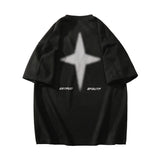 Gothic Men's Tshirts Foaming Printing Fashion Loose Tops High Street Youth Short Sleeve Man Women Unisex Tee Shirt