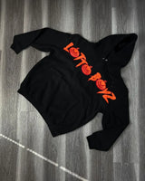 American Trendy Gothic Cartoon Pistol Print Oversized Hoodie Womens Y2