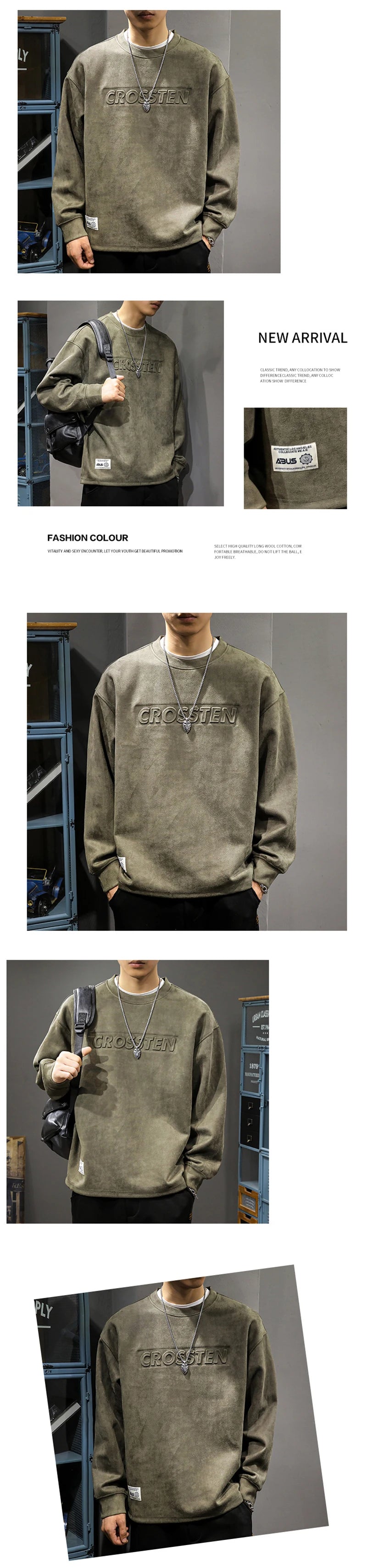 Autumn Letter Foam Printed Crewneck Sweatshirts For Men Oversized Pullovers Hoodies 2025 New Y2K Streetwear Sudaderas Aesthetic