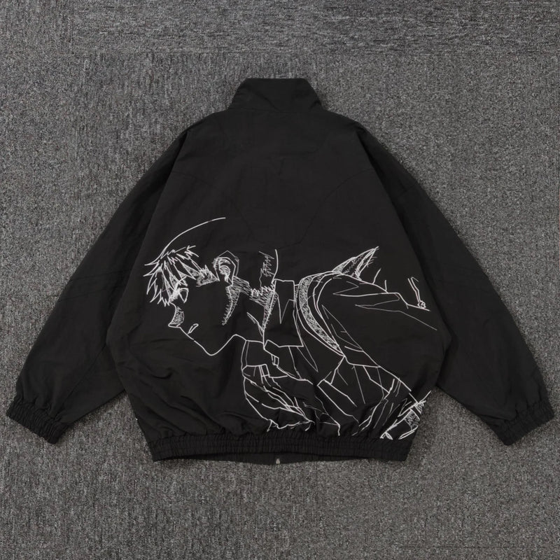 New Men Undercover Embroidery Parka noctilucent Track Zipper Casual Mess Windbreaker Hoody Trench Jackets Coat size 2 3 4 5 R089