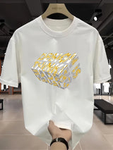 Vaporwave Graphic tee – 2024 Summer New Mens Letter Print Tshirts Cotton Short Sleeve