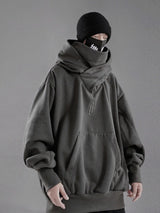 Winter Mens Embroidery Turtleneck Hoodies Japanese Ninja Hoodies Hip H