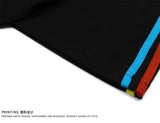 Skatercore Graphic tee – American Colored Striped Graffiti Letter Splicing Short Slee