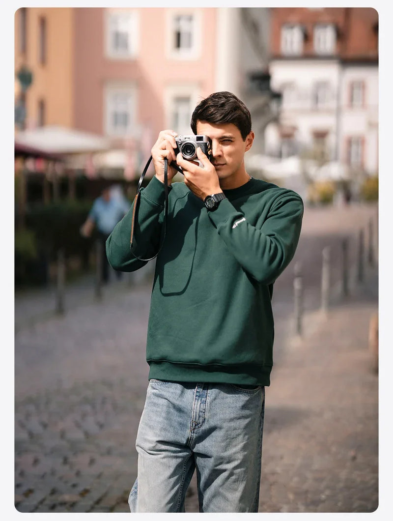 2024 New Autumn And Winter Blue Warm Fleece Fabric Sweatshirt Trendy M