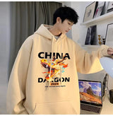 2024 New China Dragon Graphic Hoodies Men Hip Hop Streetwear Hoodie