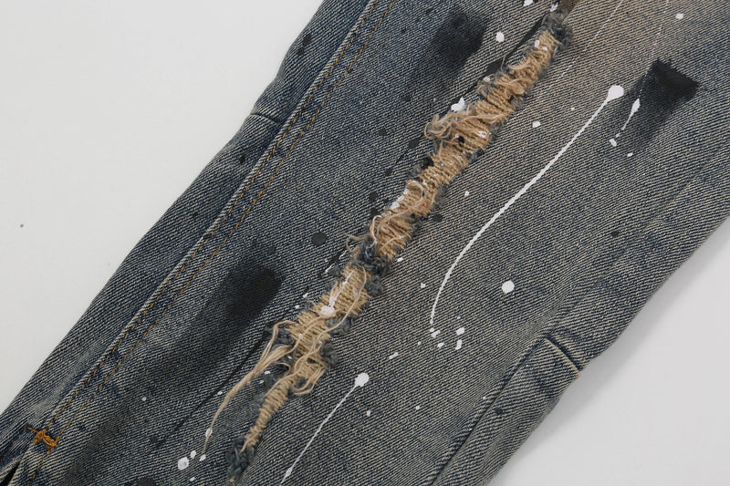 bottom zipper destroyed jeans skinny jeans ripped slim men biker jeans fashion graffiti printed streetwear hip hop pants joggers unique joggers style 661