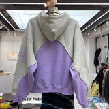 Three Dimensional Foam Splicing Color Hoodie Plus Fleece Hoodie Men An