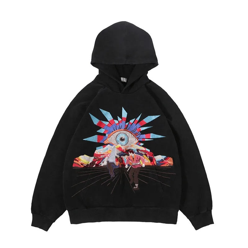 90s throwback hoodie with bold Y2K typography