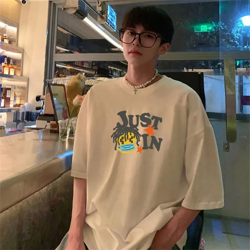 Sadcore Oversized shirt – Korean Style Street Letter Printed Short Sleeved T Shirt For