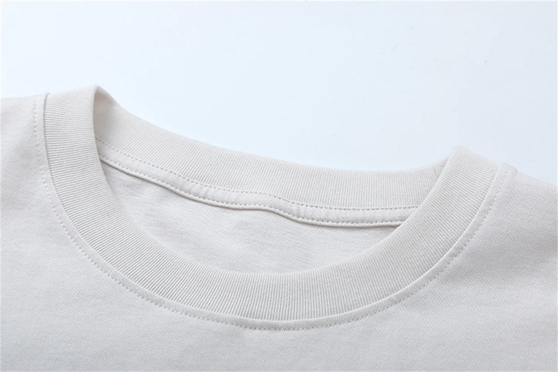 SS24 Vintage gymGnostic 123 Portrait Letter Print High-Street Casual White Loose Cotton Long Sleeve T Shirt Pullover Sweatshirt