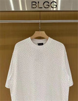 BALCG Style Original Heavy duty Starry Sky Washed Olded Starry Sky Rhinestone Oversized Loose Short sleeved T-shirt White