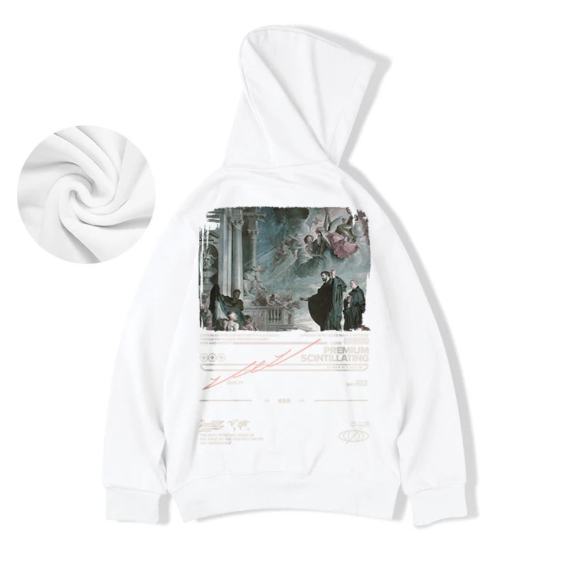 Gothic Print Men Hoodies Japanese Harajuku Fashion Hooded Sweatshirts