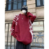 layered flame street knit, photo-ready knit, trendy urban fashion top for men, layered streetwear look