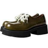 Men Genuine Leather Streetwear Fashion Casual Real Derby Shoes Male Vintage Japan Korean Cityboy Cow Leather High Heels Shoes