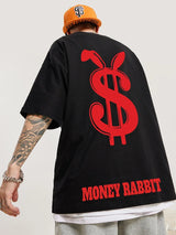 Harajuku Crying character – Money Rabbit Funny Graphic Printed T Shirt For Men Oversized