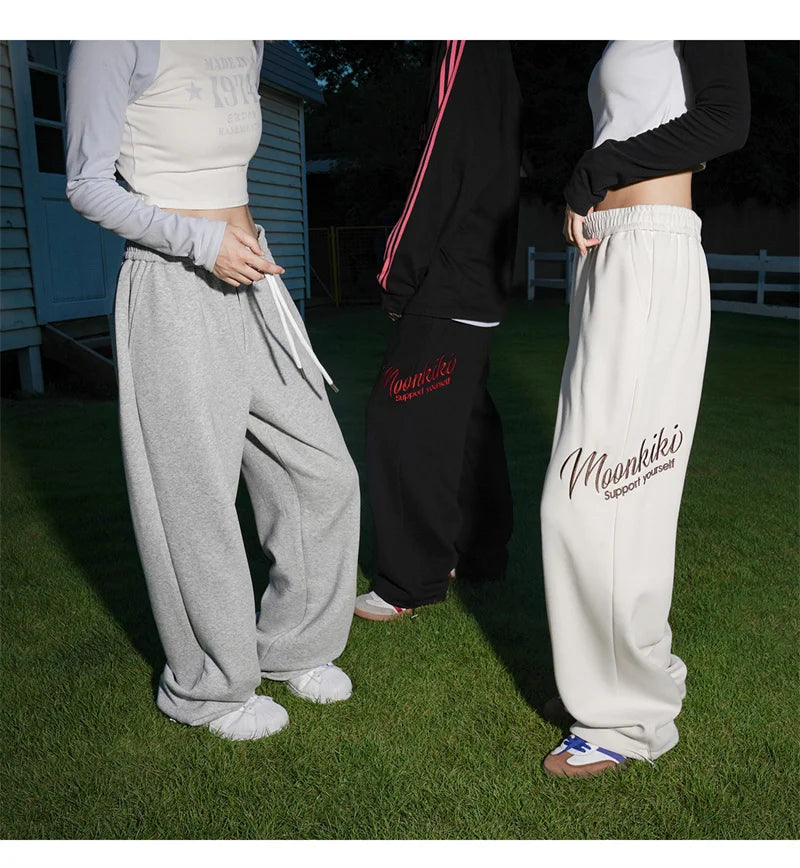 american fashion letter hip hop wide leg pants mens y2k streetwear baggy straight pantalones hombre new gym sports trousers unique default style 522