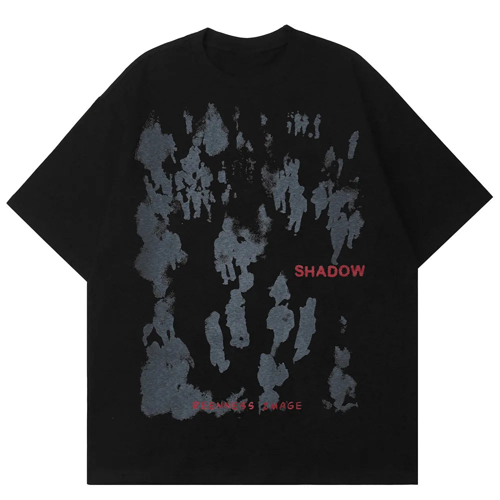 Sadcore Tribal flame – Aolamegs Men Gothic Punk Style Letter Printed Oversized T Sh
