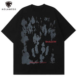 Sadcore Tribal flame – Aolamegs Men Gothic Punk Style Letter Printed Oversized T Sh