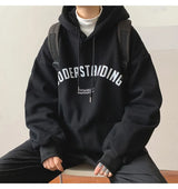 Autumn Mens Letter Design Printed Pullovers Hoodies Y2K Vintage Street
