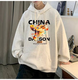 2024 New China Dragon Graphic Hoodies Men Hip Hop Streetwear Hoodie