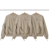 new 2024 khaki men rib sleeve fashion high couple baseball coats jackets abstract coat motor pilot winter warm 747 nan street - variant style 23090c for streetwear fashion