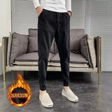 fleece men trousers korean luxury clothing streetwear slim fit cargo pants slim fit casual work wear trousers y2k 2024 autumn baggy cargo bottoms