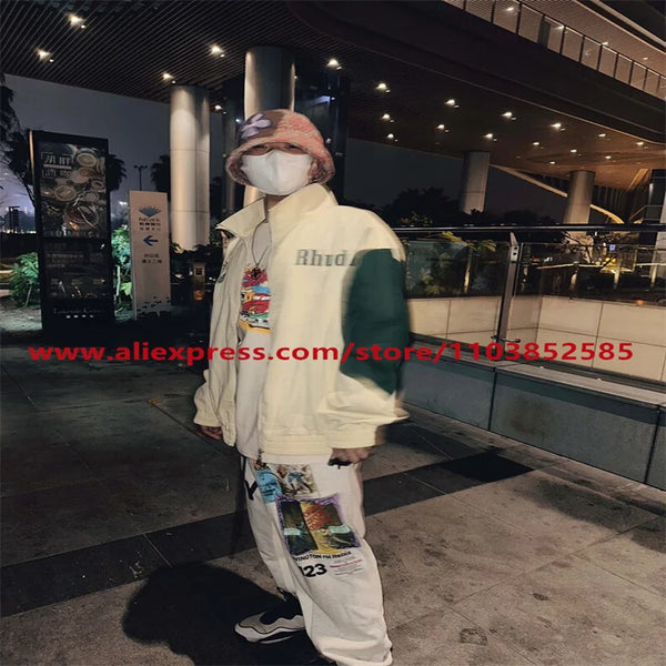 2024 autumn winter vintage casual sports pants mens letter illustration printed loose drawstring leg strap high street hip hop clean everyday pants
