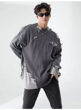 layered flame street knit, photo-ready knit, trendy urban fashion top for men, layered streetwear look