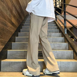 2025 mens four seasons new mid waist micro flared casual pants fashion trend leisure mens flared leg trousers korean pants men urban fashion pants