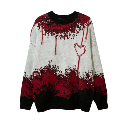 y2k knitted sweater, photo-ready sweater, cozy fashion fit, stylish street outfit, modern aesthetic appeal