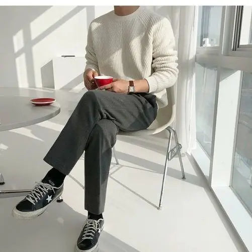 grunge oversized knit streetwear piece for layered look and winter street fits, ideal for men’s fashion and seasonal streetwe