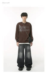 streetwear vintage y2k men s jeans black baggy trousers new wide leg denim pants hip hop harajuku distressed straight pants unique jeans style 763