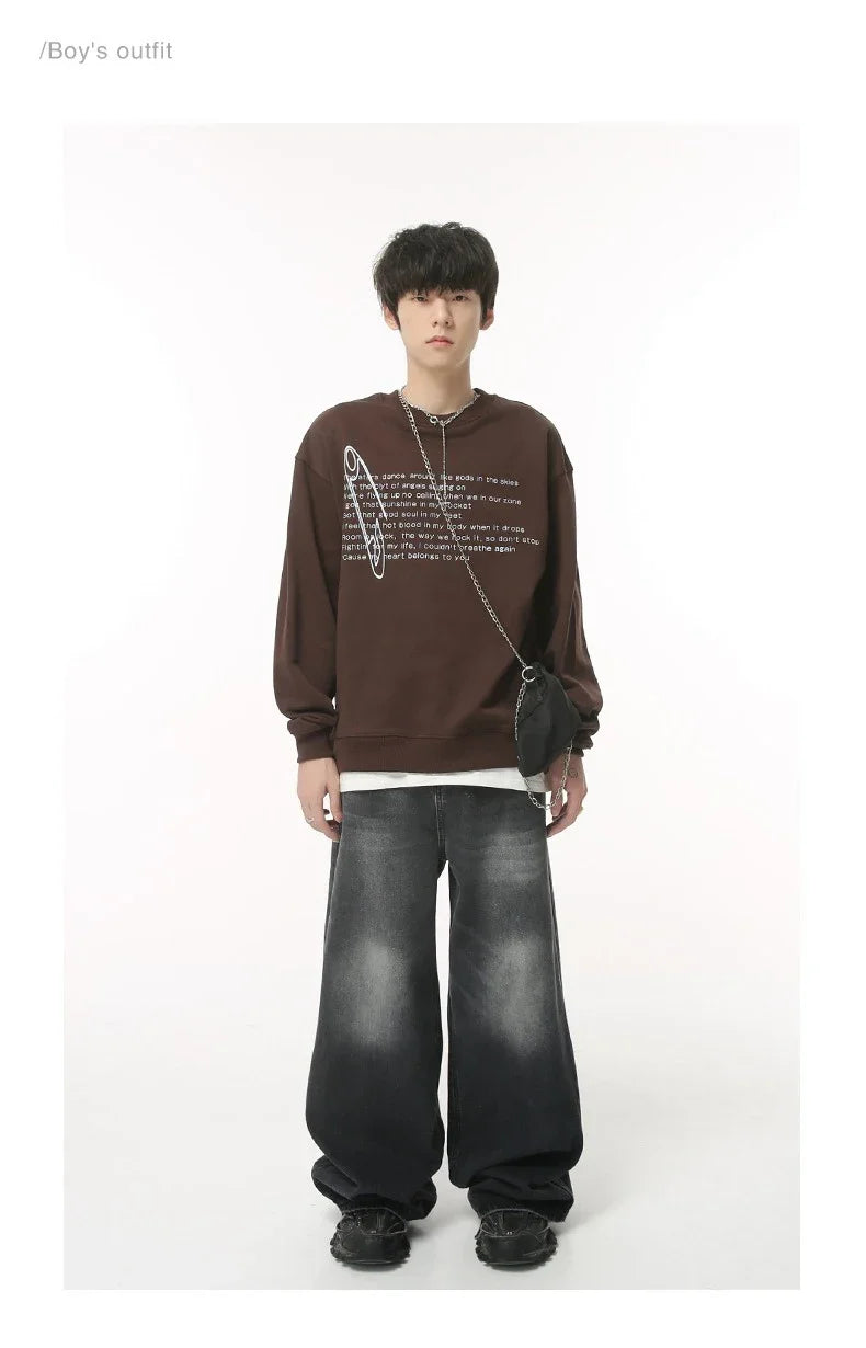 streetwear vintage y2k men s jeans black baggy trousers new wide leg denim pants hip hop harajuku distressed straight pants unique jeans style 763