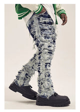 men distressed ripped destroied denim jean pants new fashion patchwork biker jeans streetwear slim pants jogger y2k men s jeans unique joggers style 4017