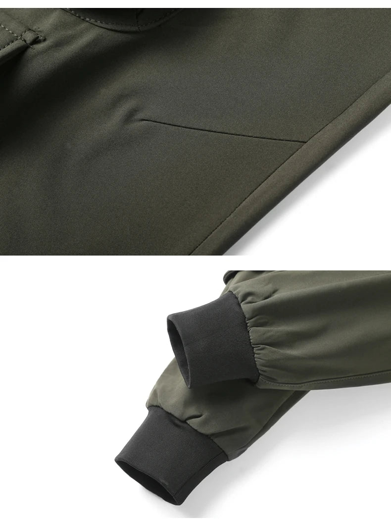 mens cargo pants elastic waist trousers with pockets streetwear hip hop loose fit ankle drawstring military sweatpants joggers unique joggers style 2539