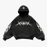 Skatercore Fit – Y2K Gothic Hoodie Loose Splicing Hoodies Women Geometric – Streetwear Fashion for Men & Women
