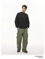 Stand Collar Half Zipper Pullover Casual Sweatshirt Men Women Streetwe