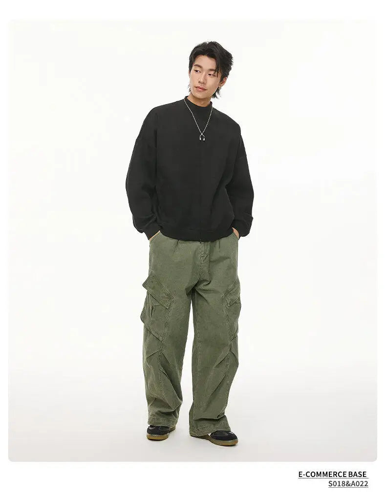 Stand Collar Half Zipper Pullover Casual Sweatshirt Men Women Streetwe