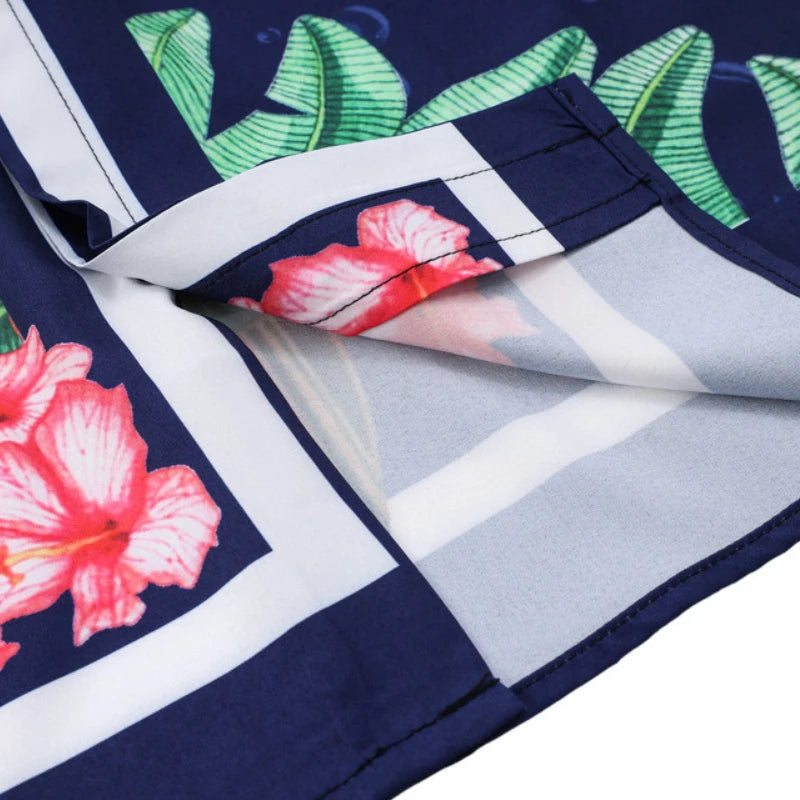 2 Pieces Sets Harajuku Printed Short Sleeves Shirts and Elastic Waist Shorts Joggers Summer Beach Streetwear Hip Hop Mens Sets