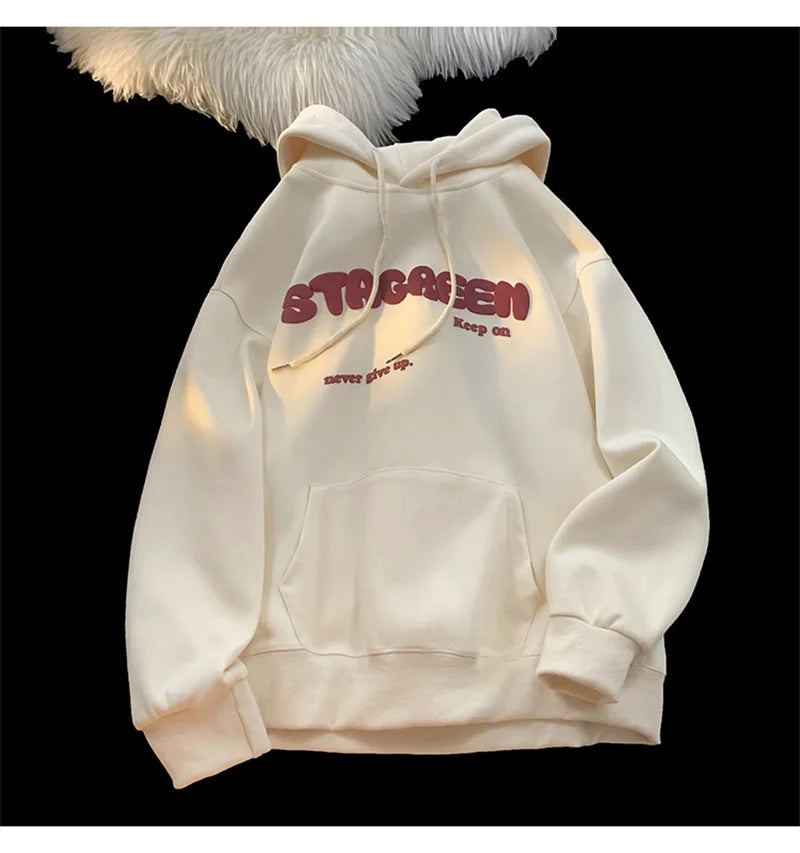 2024 New Letter Printed Hoodies For Men and Women Autumn Y2K Streetwear Hooded Sweatshirts Fleece Vintage Fashion Pocket Hoody