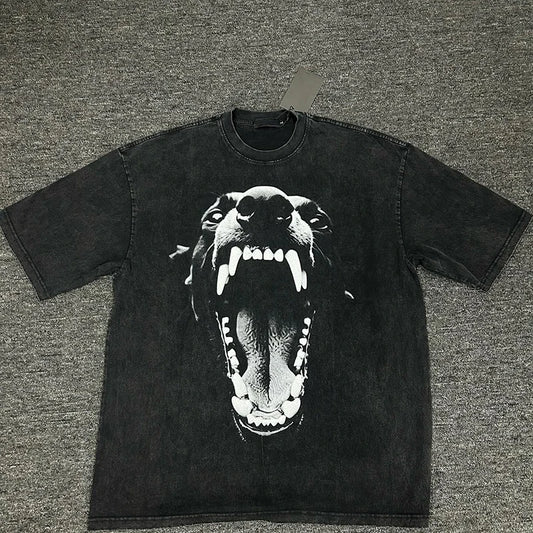 sadcore oversized tee with vaporwave anime flame details
