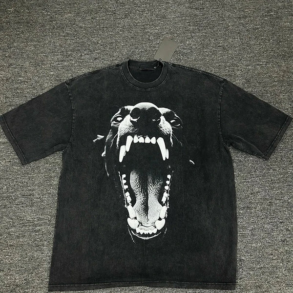 sadcore oversized tee with vaporwave anime flame details