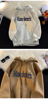 Trendy Personalized Pure Cotton Men's Hooded Sweatshirt New American Style Y2K Simple Loose Retro Thickened Jacket Tops