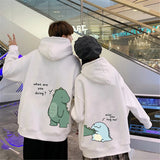 Black Hip Hop Couple Hoodie Men Women Lovers Sweatshirt Girl Cartoon T