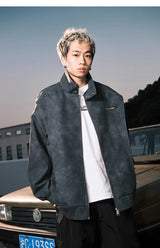 checkered varsity coat, layered streetwear look, trendy