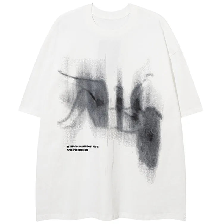 Vaporwave Graphic tee – Hip Hop Graffiti Printed Short Sleeved Retro American T Shir