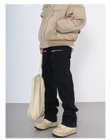 back zipper open cargo denim pants casual biker jeans fashion streetwear trousers hip hop flare pants joggers y2k men s jeans unique joggers style 3782